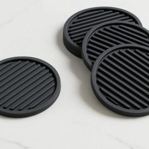 22 Non Slip Heat Resistant Silicone Coaster Set With Deep Grooves For Better Drainage And Easy Cleaning